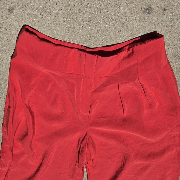 Anthropologie Red Size 10 New Wide Leg Pleated Dress Pants Pockets - Picture 4 of 9